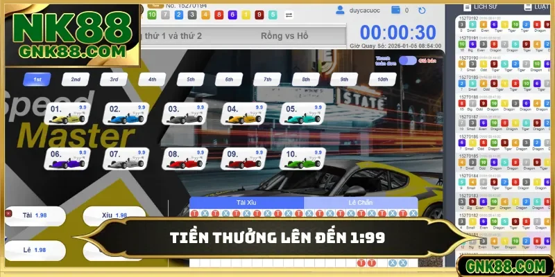 Tiền thưởng lên đến 1:99